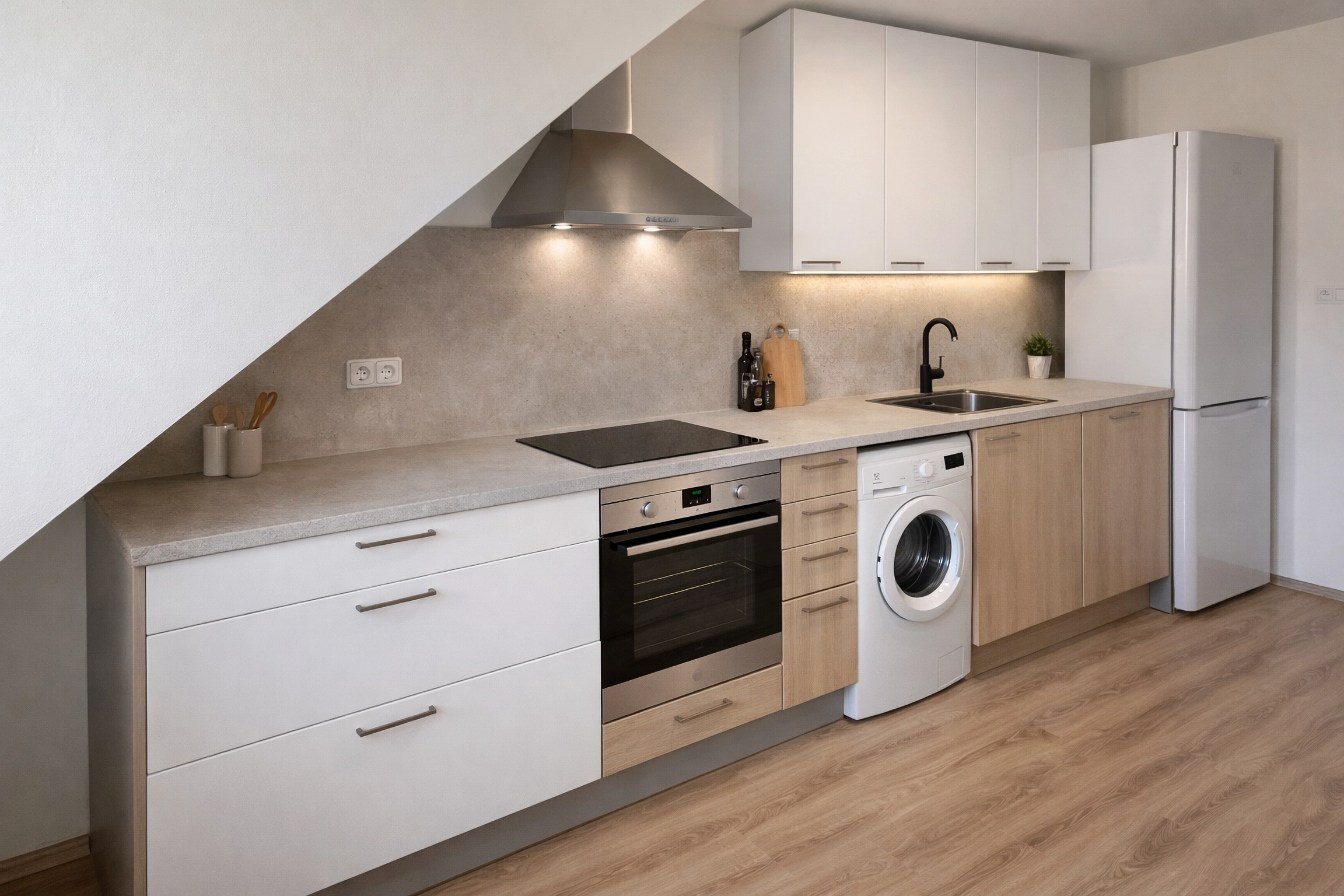 Kompletní rekonstrukce bytu 2+kk Praha 4 — kuchyně